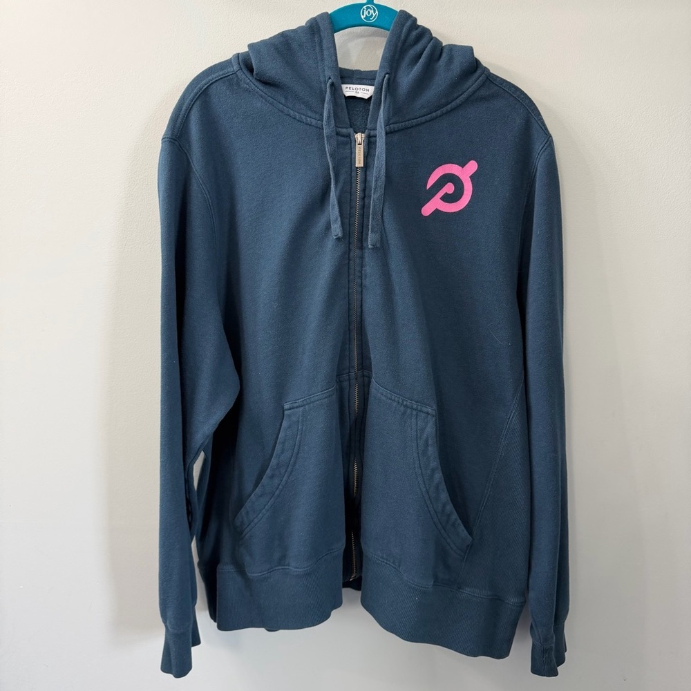 Peloton Blue Be Good To Yourself Floral Zip Up Hoodie Size 2X